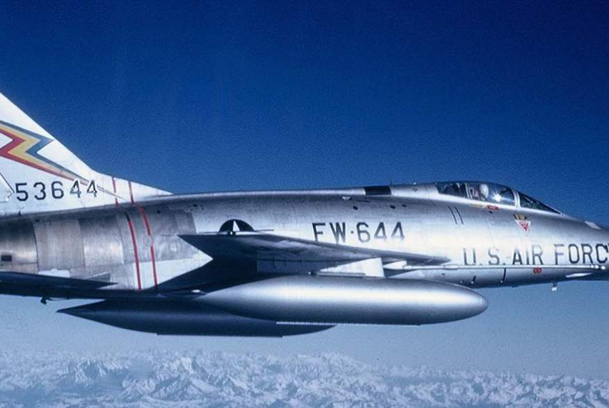 In 1962, the 20th Fighter Bomber Wing reequipped with North American F-100 Super Sabres like this one, much better suited for the nuclear "toss bombing" mission due to their greater power and speed.