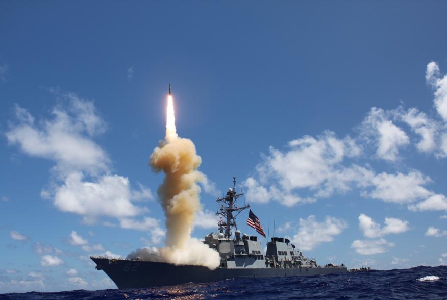 The guided-missile destroyer USS Fitzgerald (DDG 62) launches a Standard Missile-3 (SM-3) as apart of a joint ballistic missile defense exercise. America's Sailors are Warfighters, a fast and flexible force deployed worldwide