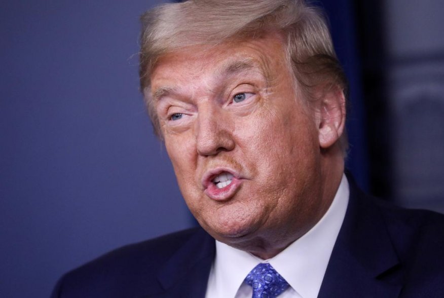 U.S. President Donald Trump speaks during a coronavirus disease (COVID-19) task force news briefing at the White House in Washington, U.S., July 22, 2020. REUTERS/Leah Millis