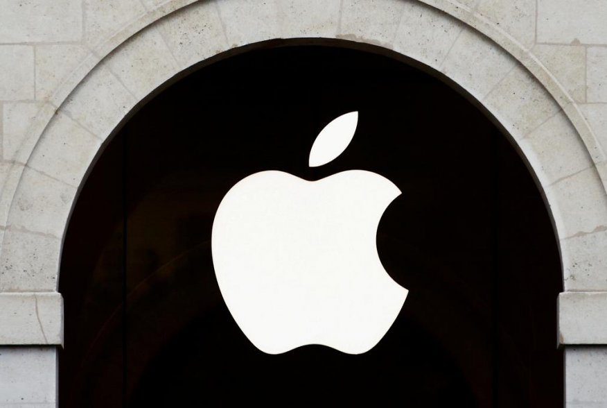 Apple logo is seen on the Apple store at The Marche Saint Germain in Paris, France July 15, 2020. REUTERS/Gonzalo Fuentes