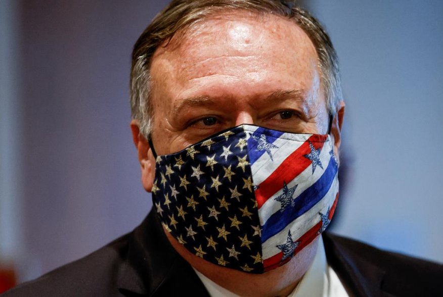 U.S. Secretary of State Mike Pompeo departs a meeting with members of the U.N. Security Council about Iran's alleged non-compliance with a nuclear deal at the United Nations in New York, U.S., August 20, 2020. REUTERS/Mike Segar/Pool