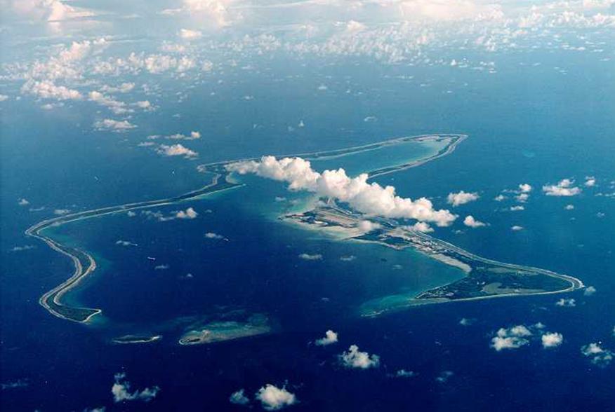 File photo of Diego Garcia,largest island in the Chagos archipelago and site of a major United States military base in the middle of the Indian Ocean leased from Britain in 1966. Exiled inhabitants of Diego Garcia began a challenge July 17 to a British go