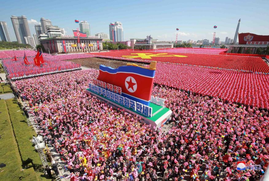 People take part in celebrations marking the 70th anniversary of North Korea's foundation in Pyongyang, North Korea, in this undated photo released September 10, 2018 by North Korea's Korean Central News Agency (KCNA). KCNA via REUTERS ATTENTION EDITORS -