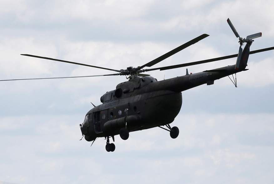 A Russian-made MI-17 helicopter of the Colombian army is seen flying in Meta, Colombia January 14, 2018. 