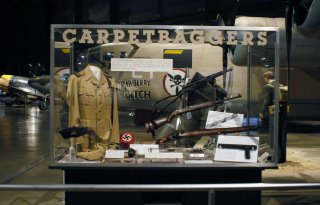 Operation CARPETBAGGER exhibit in the World War II Gallery at the National Museum of the U.S. Air Force. The CARPETBAGGERS dropped all types of supplies to the resistance forces in Europe: radios, batteries for radios, weapons, ammunition, first aid suppl