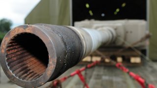 ROYAL AIR FORCE ALCONBURY, England – The turret of a Tiger 1, a World War II era German tank, is secured to be moved to RAF Lakenheath July 9, 2012. The Tiger 1, one of six left in the world, will be shipped to the U.S. Army Armor and Cavalry Museum at Fo