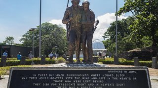 .S. military and Philippine government officials attend a ceremony to mark the 75th anniversary of the fall of Corregidor to the Japanese during World War II on Corregidor, Cavite, May 6, 2017. U.S. Air Force Senior Airman Corey Pettis.