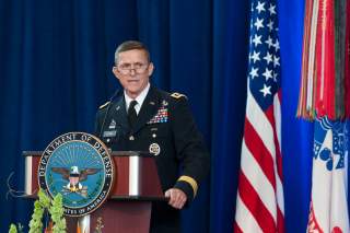 Army Lieutenant General Michael Flynn speaks at the Defense Intelligence Agency change of directorship at Joint Base Anacostia-Bolling, July 24, 2012