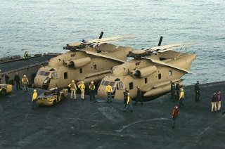 https://en.wikipedia.org/wiki/Operation_Eagle_Claw#/media/File:RH-53Ds_on_elevator_of_USS_Nimitz_(CVN-68)_off_Iran_1980.JPEG