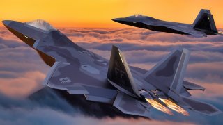 F-22 Raptor in the Sky Artist Image