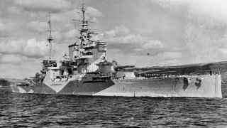 HMS Queen Elizabeth Battleship from World War II.