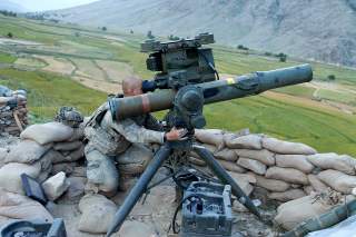 BGM-71 TOW, variant M220, SABER. U.S. Army PFC David Mitchell scans the landscape surrounding Vehicle Patrol Base Badel at the mouth of the Narang Valley in Konar province, Afghanistan, May 9, 2009.