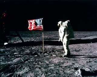 United States astronaut Buzz Aldrin salutes the American flag on the surface of the Moon after he and fellow astronaut Neil Armstrong became the first men to land on the Moon during the Apollo 11 space mission July 20, 1969. July 20, 2012 marks the 43rd a