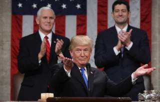 U.S. President Donald Trump delivers his first State of the Union address to a joint session of Congress inside the House Chamber on Capitol Hill in Washington, U.S., January 30, 2018. REUTERS/Win McNamee/Pool TPX IMAGES OF THE DAY