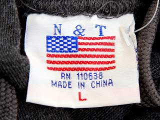 The label of a Washington D.C. sweatshirt bears a U.S. flag but says 