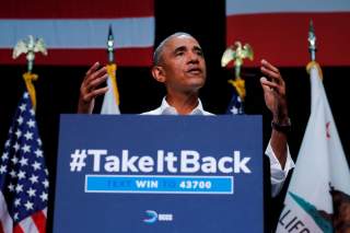 Former U.S. President Barack Obama participates in a political rally for California Democratic candidates during an event in Anaheim, California, U.S., September 8, 2018. REUTERS/Mike Blake TPX IMAGES OF THE DAY