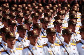 Soldiers march during a military parade marking the 70th anniversary of North Korea's foundation in Pyongyang, North Korea, September 9, 2018. REUTERS/Danish Siddiqui