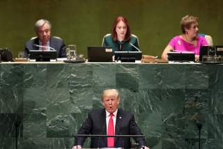 U.S. President Donald Trump addresses the 73rd session of the United Nations General Assembly at U.N. headquarters in New York, U.S., September 25, 2018. REUTERS/Carlo Allegri