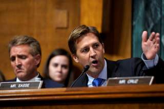 Sen. Ben Sasse questions Supreme Court nominee Brett Kavanaugh as he testifies before the Senate Judiciary Committee on Capitol Hill in Washington, DC, U.S., September 27, 2018. Andrew Harnik/Pool via REUTERS