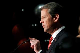 Following midterm elections, Republican gubernatorial candidate Brian Kemp reacts after appearing at his election night party in Athens, Georgia, U.S. November 7, 2018. REUTERS/Chris Aluka Berry