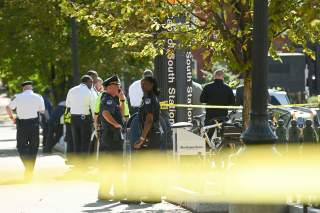 Police investigate a possible stabbing at the Capitol South metro station near Capitol Hill in Washington, U.S., October 11, 2019.REUTERS/Erin Scott