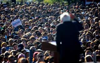 Democratic 2020 U.S. presidential candidate and U.S. Senator Bernie Sanders (I-VT) speaks during 