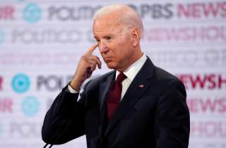 Democratic U.S. presidential candidate former Vice President Joe Biden pauses near the end of the 2020 campaign debate at Loyola Marymount University in Los Angeles, California, U.S., December 19, 2019. REUTERS/Mike Blake