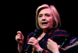 FILE PHOTO: Former U.S. Secretary of State Hillary Clinton speaks during an event promoting 