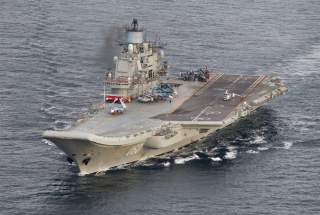 A photo taken from a Norwegian surveillance aircraft shows Russian aircraft carrier Admiral Kuznetsov in international waters off the coast of Northern Norway on October 17, 2016. 333 Squadron, Norwegian Royal Airforce/NTB Scanpix/Handout via Reuters