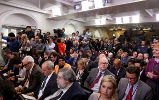 Journalists wait for U.S. President Barack Obama to start his annual year-end news conference at the White House in Washington, U.S., December 16, 2016. REUTERS/Jonathan Ernst