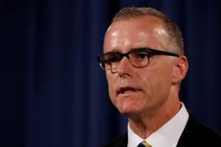 Acting FBI Director Andrew McCabe announces the results of the national health care fraud takedown during a news conference at the Justice Department in Washington, U.S., July 13, 2017. REUTERS/Aaron P. Bernstein