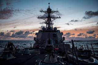 The guided-missile destroyer USS Dewey (DDG 105) transits the Pacific Ocean while participating in Rim of the Pacific Exercise (RIMPAC), July 10, 2018. Photo taken July 10, 2018. U.S. Navy photo by Mass Communication Specialist 2nd Class Devin M. Langer/U