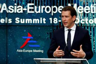 Austrian Chancellor Sebastian Kurz attends a news conference after the ASEM leaders summit in Brussels, Belgium October 19, 2018. REUTERS/Francois Lenoir