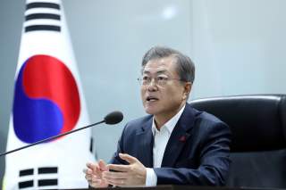 South Korea’s President Moon Jae-in speaks during a meeting with senior aides at the Blue House in Seoul, South Korea, December 12, 2018. Presidential Blue House/Handout via REUTERS THIS IMAGE HAS BEEN SUPPLIED BY A THIRD PARTY.