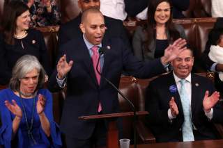 U.S. Representative Hakeem Jeffries (D-NY) nominates Rep. Nancy Pelosi (D-CA) to be House Speaker?at the U.S. Capitol in Washington, U.S. January 3, 2019. REUTERS/Jonathan Ernst