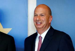 U.S. Ambassador to the EU Gordon Sondland poses ahead of a meeting with European Commission President Jean-Claude Juncker and White House senior adviser Jared Kushner (unseen) at the EU Commission headquarters in Brussels, Belgium, June 4, 2019.