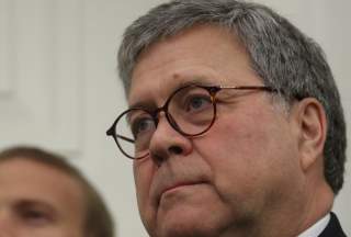 U.S. Attorney General William Barr attends a Presidential Medal of Freedom ceremony in honor of former Attorney General Edwin Meese in the Oval Office of the White House in Washington, U.S., October 8, 2019. REUTERS/Leah Millis