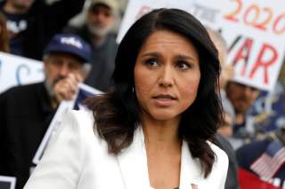 U.S. Democratic Presidential candidate Tulsi Gabbard greets supporters after filing her declaration of candidacy papers to appear on the 2020 New Hampshire primary election ballot at the State House in Concord, New Hampshire, U.S., November 5, 2019.