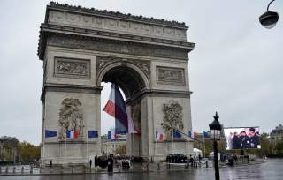 General view of the Arc de Triomphe as French President Emmanuel Macron attends a commemoration ceremony for Armistice day, 101 years after the end of the First World War, in Paris, France November 11, 2019. REUTERS/Johanna Geron