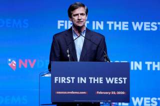 Joe Sestak appears on stage at a First in the West Event at the Bellagio Hotel in Las Vegas, Nevada, U.S., November 17, 2019. REUTERS/Carlo Allegri