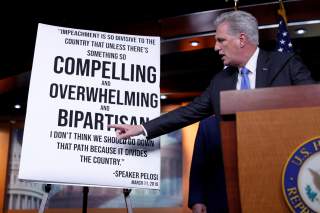 House Minority Leader Kevin McCarthy (R-CA) delivers remarks during an impeachment press conference on Capitol Hill in Washington, U.S., December 3, 2019. REUTERS/Tom Brenner TPX IMAGES OF THE DAY