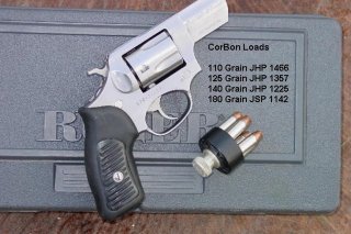 Ruger SP101 with 2.25-inch barrel. Corbon performance data. March 2008. Public domain/Mike Cumpston.