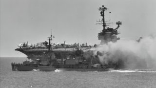 USS Forrestal Aircraft Carrier Fire