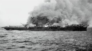 USS Lexington Aircraft Carrier Sinking