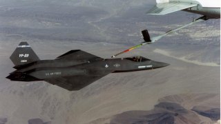 Northrop-McDonnell Douglas YF-23 in-flight refueling. (U.S. Air Force photo)