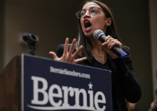 Rep. Alexandria Ocasio-Cortez (D-NY) speaks ahead of Democratic 2020 U.S. presidential candidate and U.S. Senator Bernie Sanders' campaign rally in Storm Lake, Iowa, U.S., January 26, 2020. REUTERS/Ivan Alvarado