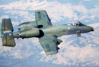 An A-10 Thunderbolt II aircraft from the 343rd Tactical Fighter Wing prepares to drop Mark 82 bombs during combined Army-Air Force live fire exercises (CALFEX IV) at the Yukon Command Training Site.