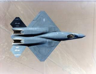 Top view of the Northrop-McDonnell Douglas YF-23 in flight. (U.S. Air Force photo)