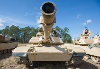 An M1A2SEP Abrams tank from Company D, 1st Battalion, 64th Armor Regiment 