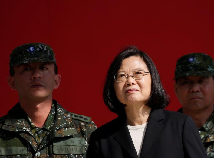 Taiwan's President Tsai Ing-wen visits the 6th Army Command, ahead of Lunar New Year, in Taoyuan, Taiwan January 25, 2019. REUTERS/Tyrone Siu